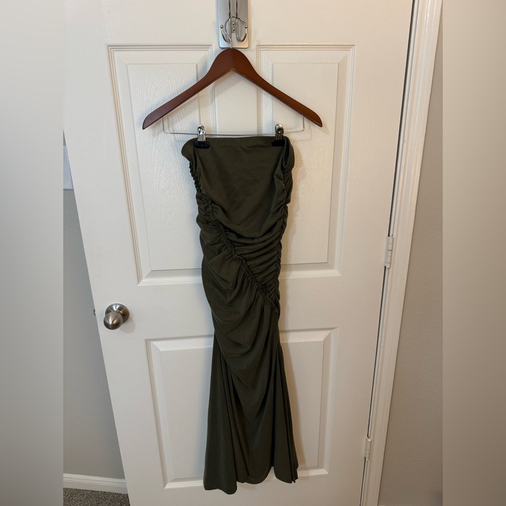 Anthropologie Strapless Ruched Dress
